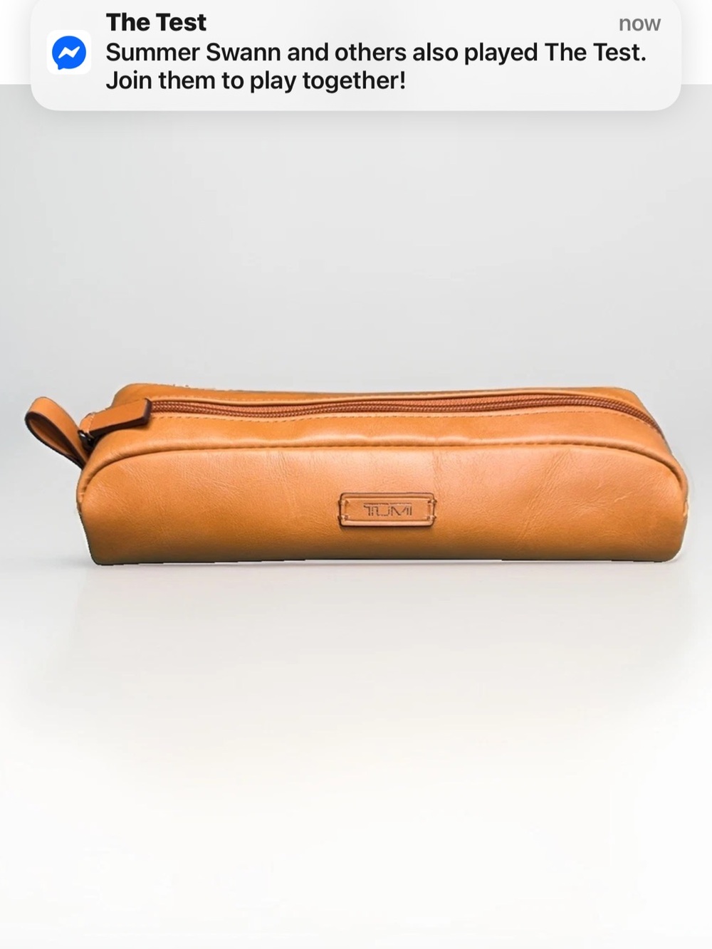 Tumi Leather Toiletry Pouch in Tan